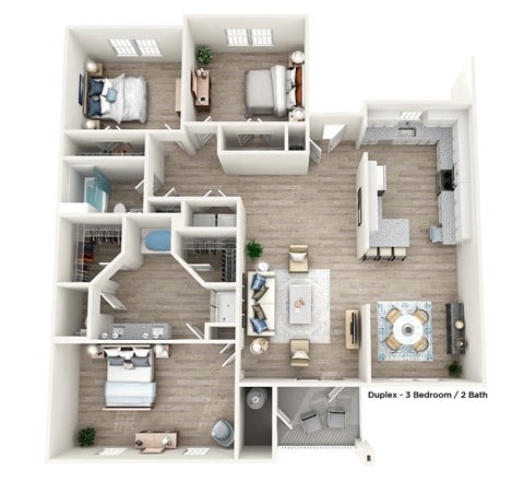 Floor plan for 3 beds, 2 baths, 2145 sqft